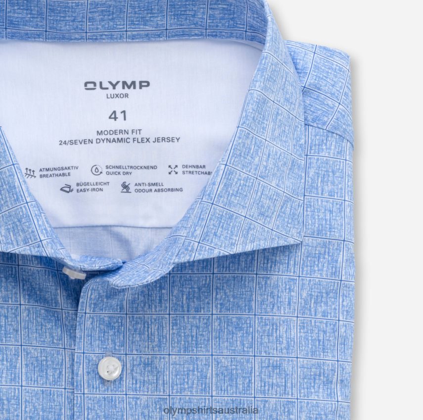 Clothing AU OLYMP Luxor 24/Seven Modern Fit, Business Shirt, Kent, Bleu T8882J1347