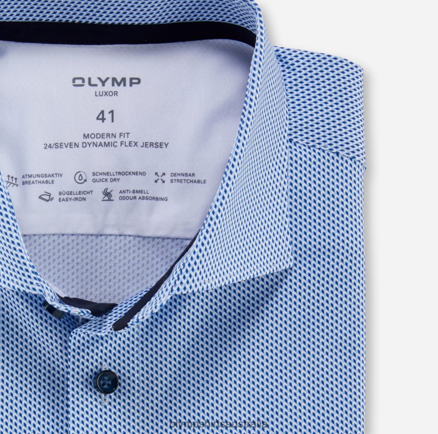 Clothing AU OLYMP Luxor 24/Seven Modern Fit, Business Shirt, Kent, Bleu T8882J928