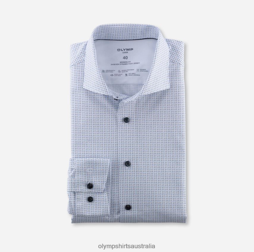 Clothing AU OLYMP Luxor 24/Seven Modern Fit, Business Shirt, Kent, Bleu T8882J941