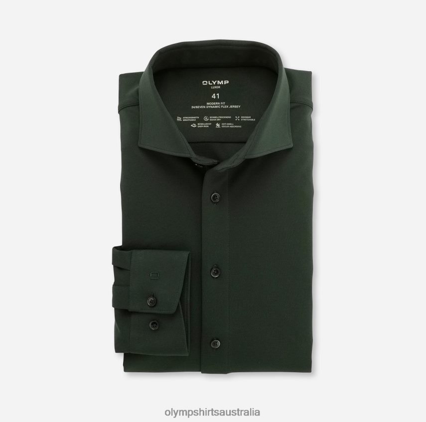 Clothing AU OLYMP Luxor 24/Seven Modern Fit, Business Shirt, Kent, Dark Green T8882J1349