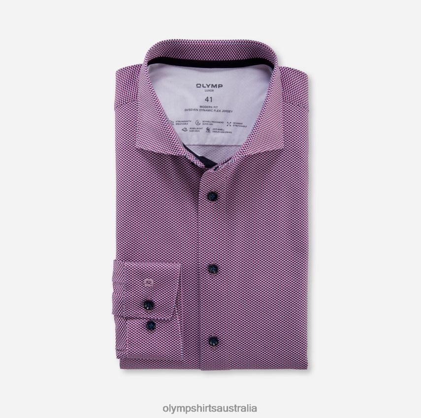 Clothing AU OLYMP Luxor 24/Seven Modern Fit, Business Shirt, Kent, Fuchsia T8882J1043