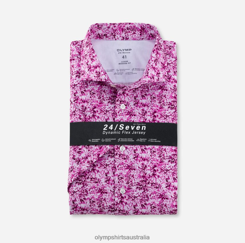 Clothing AU OLYMP Luxor 24/Seven Modern Fit, Business Shirt, Kent, Fuchsia T8882J1354