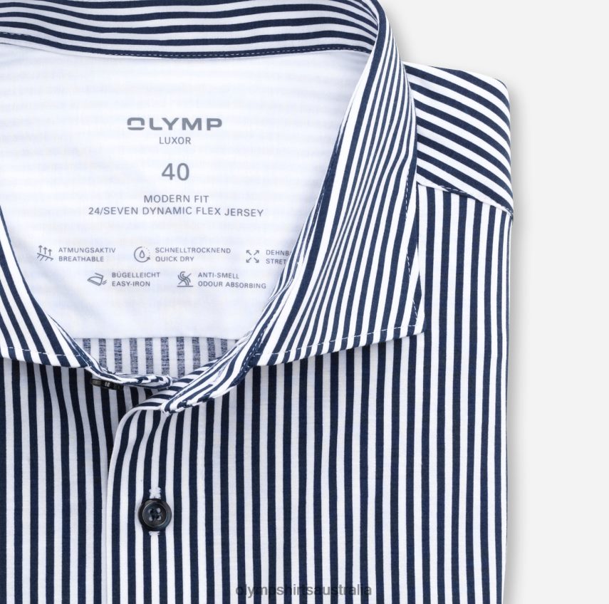 Clothing AU OLYMP Luxor 24/Seven Modern Fit, Business Shirt, Kent, Marine T8882J1050