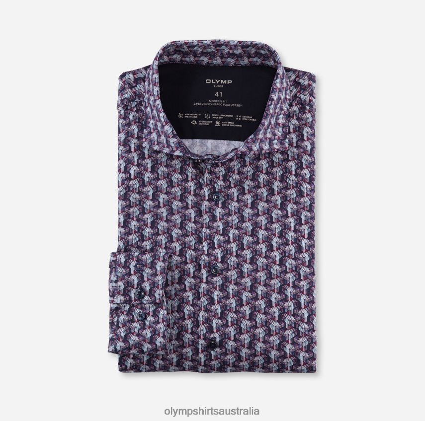 Clothing AU OLYMP Luxor 24/Seven Modern Fit, Business Shirt, Kent, Marine T8882J1084