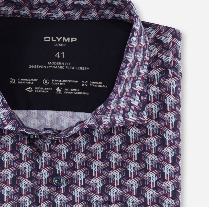 Clothing AU OLYMP Luxor 24/Seven Modern Fit, Business Shirt, Kent, Marine T8882J1084