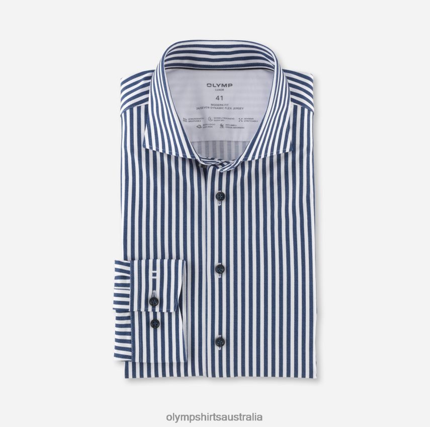 Clothing AU OLYMP Luxor 24/Seven Modern Fit, Business Shirt, Kent, Marine T8882J1174