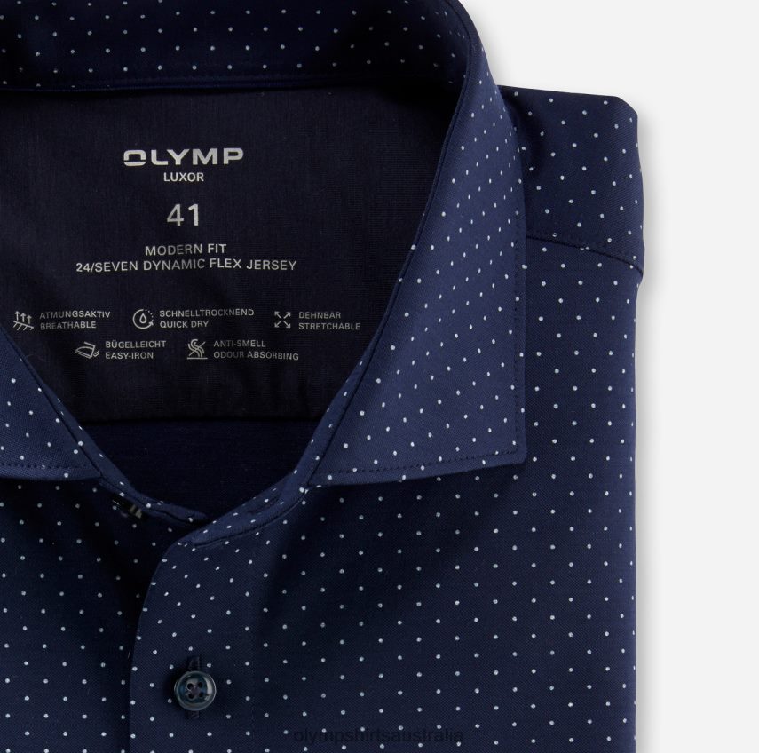Clothing AU OLYMP Luxor 24/Seven Modern Fit, Business Shirt, Kent, Marine T8882J1260