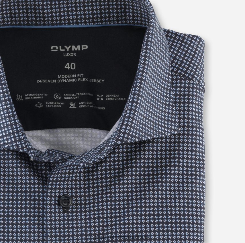 Clothing AU OLYMP Luxor 24/Seven Modern Fit, Business Shirt, Kent, Marine T8882J923