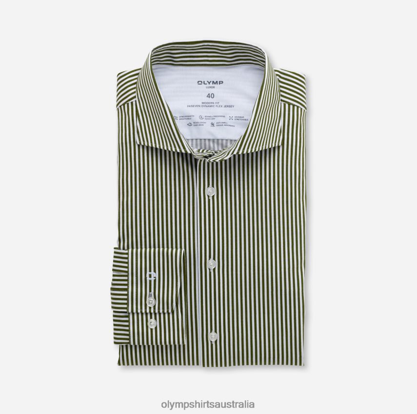 Clothing AU OLYMP Luxor 24/Seven Modern Fit, Business Shirt, Kent, Olive T8882J1319