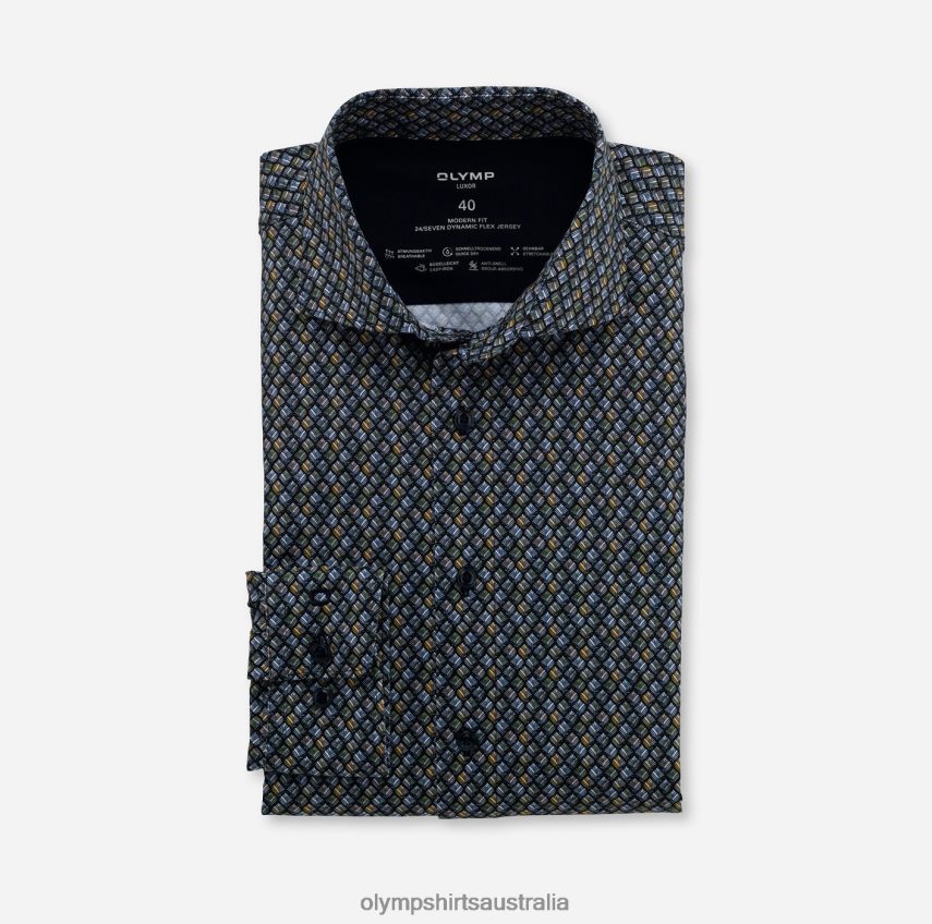 Clothing AU OLYMP Luxor 24/Seven Modern Fit, Business Shirt, Kent, Olive T8882J1339