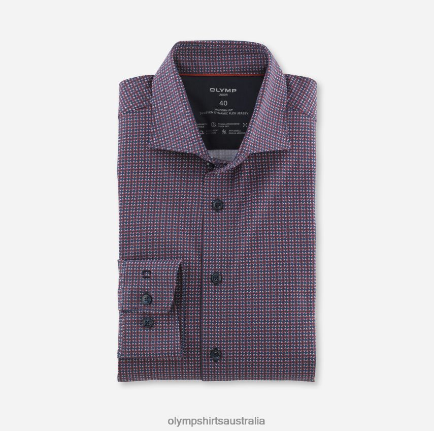 Clothing AU OLYMP Luxor 24/Seven Modern Fit, Business Shirt, Kent, Red Orange T8882J1149