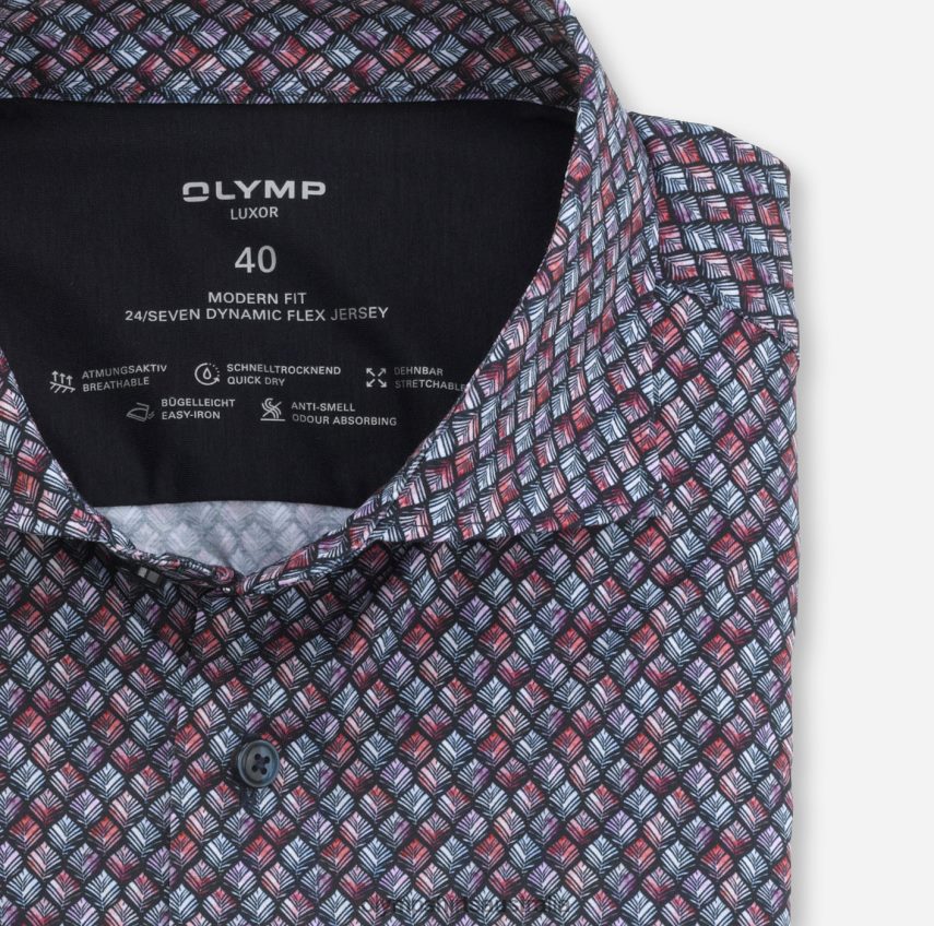 Clothing AU OLYMP Luxor 24/Seven Modern Fit, Business Shirt, Kent, Red T8882J1340