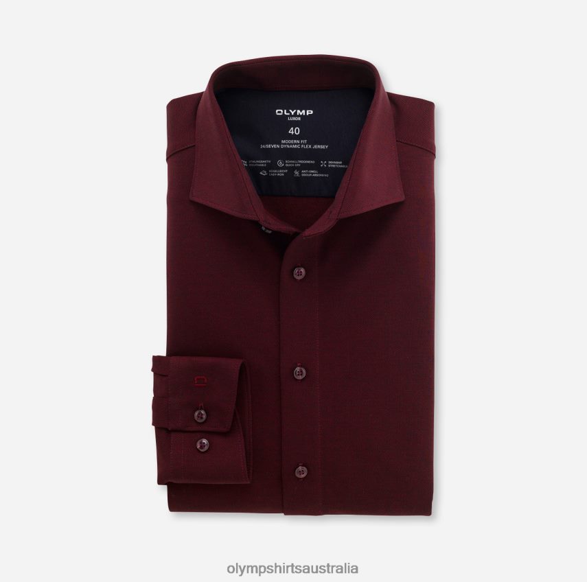 Clothing AU OLYMP Luxor 24/Seven Modern Fit, Business Shirt, Kent, Red T8882J1346