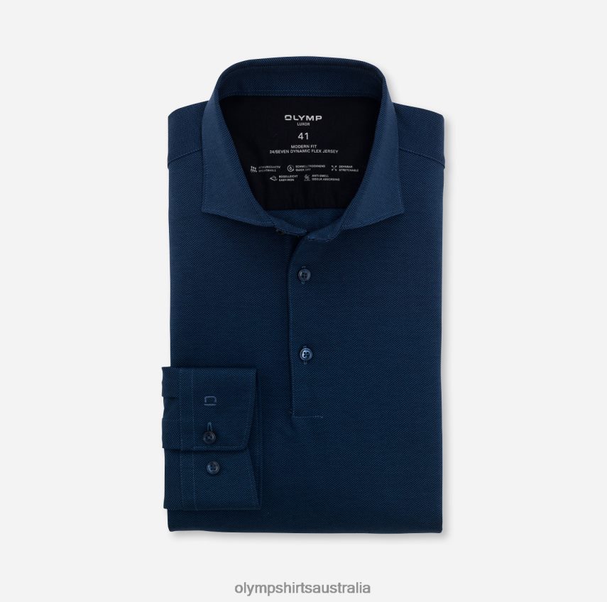 Clothing AU OLYMP Luxor 24/Seven Modern Fit, Business Shirt, Kent, Smoke Blue T8882J1338