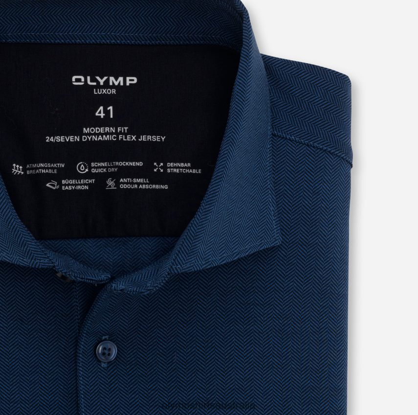 Clothing AU OLYMP Luxor 24/Seven Modern Fit, Business Shirt, Kent, Smoke Blue T8882J1338