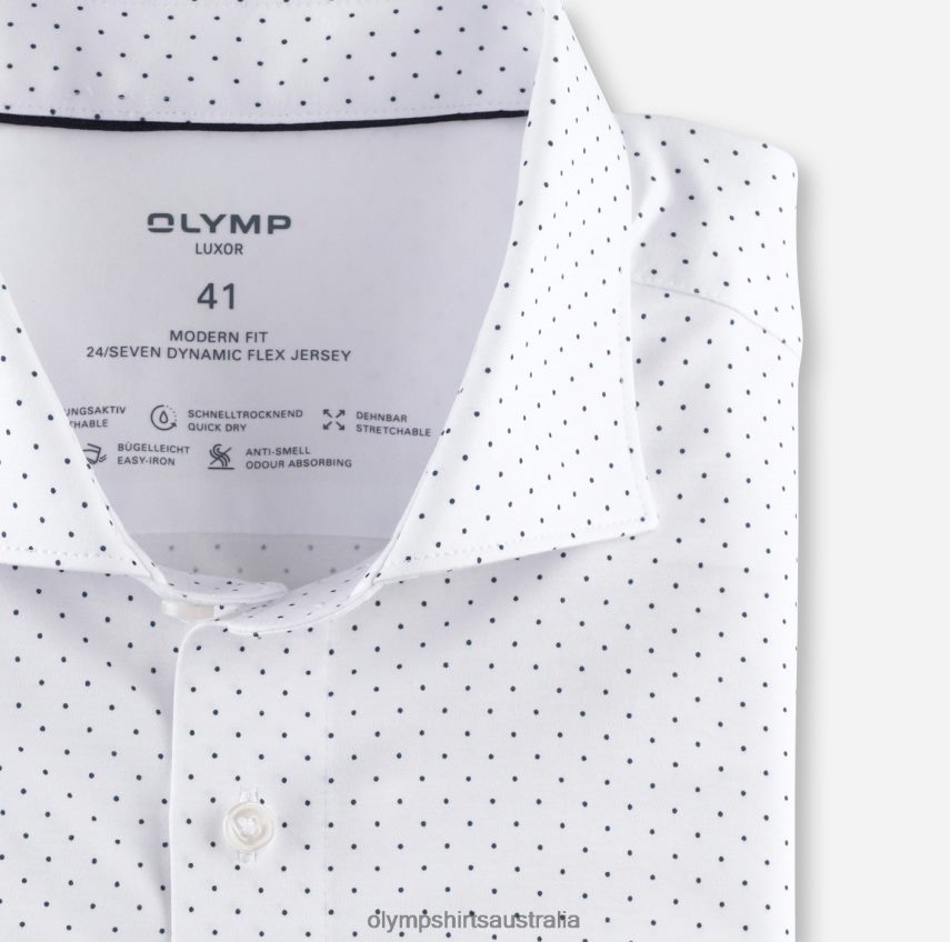 Clothing AU OLYMP Luxor 24/Seven Modern Fit, Business Shirt, Kent, White T8882J1256