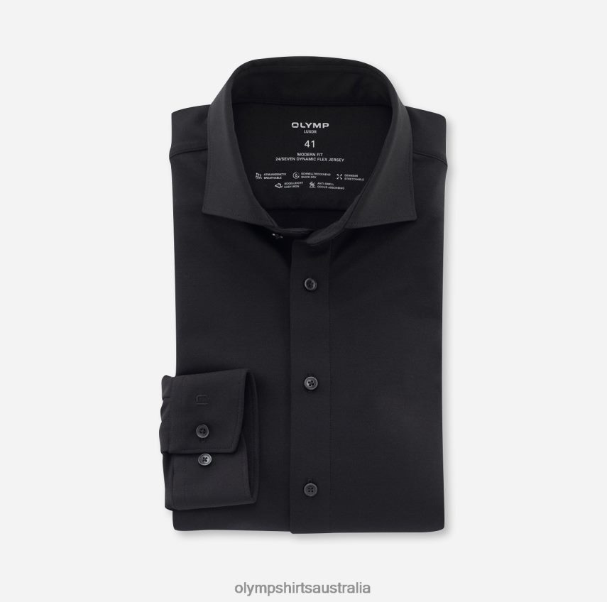 Clothing AU OLYMP Luxor 24/Seven Modern Fit, Business Shirt, Long Sleeve Extra Long, Kent, Black T8882J1411