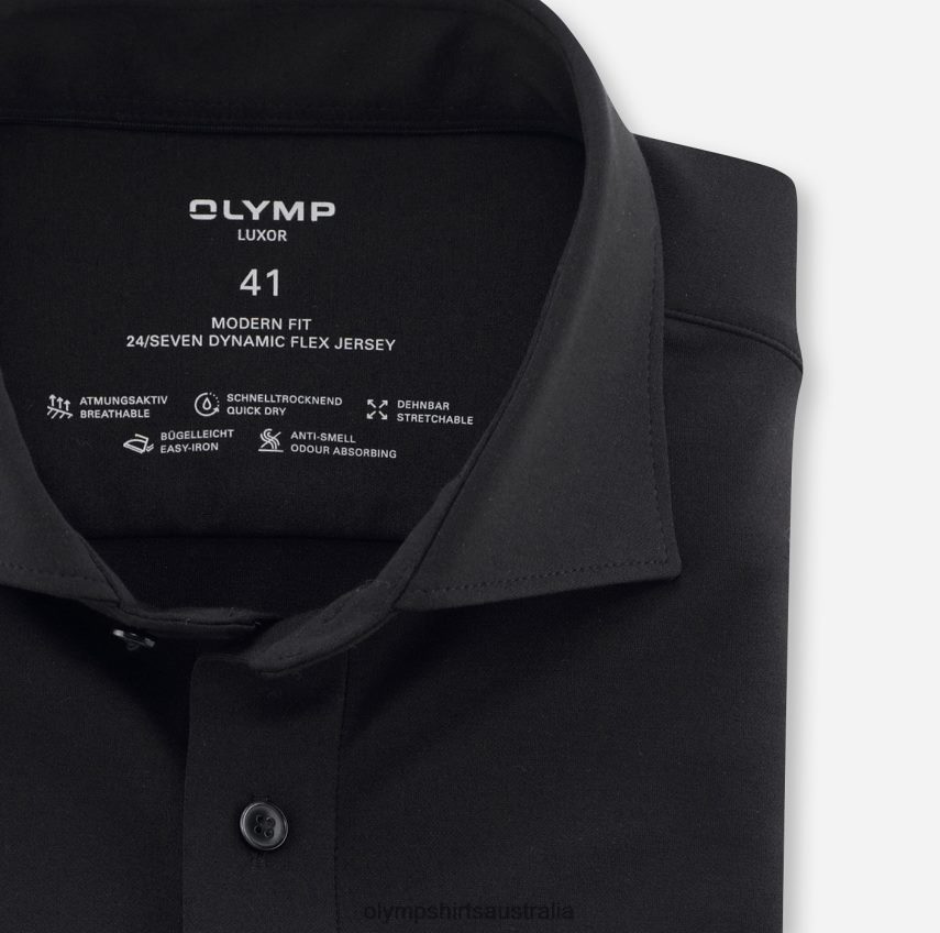 Clothing AU OLYMP Luxor 24/Seven Modern Fit, Business Shirt, Long Sleeve Extra Long, Kent, Black T8882J1411