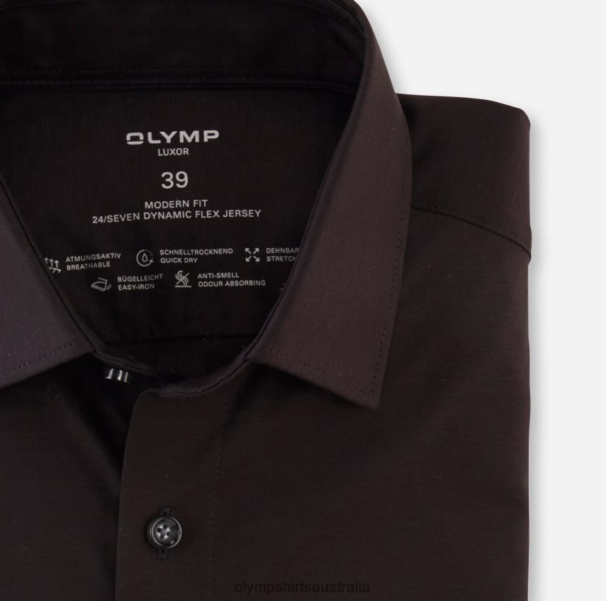 Clothing AU OLYMP Luxor 24/Seven Modern Fit, Business Shirt, Long Sleeve Extra Long, New Kent, Black T8882J1426