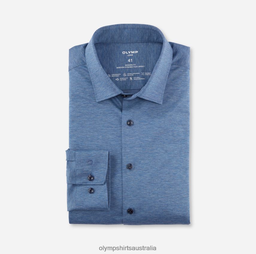 Clothing AU OLYMP Luxor 24/Seven Modern Fit, Business Shirt, Long Sleeve Extra Long, New Kent, Bleu T8882J1403