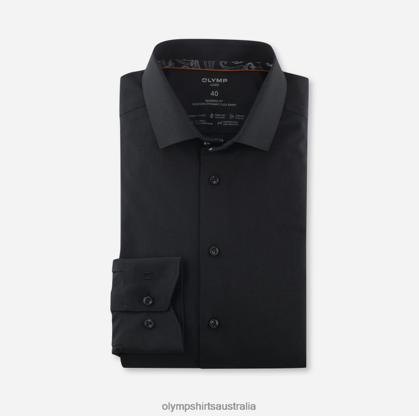 Clothing AU OLYMP Luxor 24/Seven Modern Fit, Business Shirt, Modern Kent, Black T8882J1329
