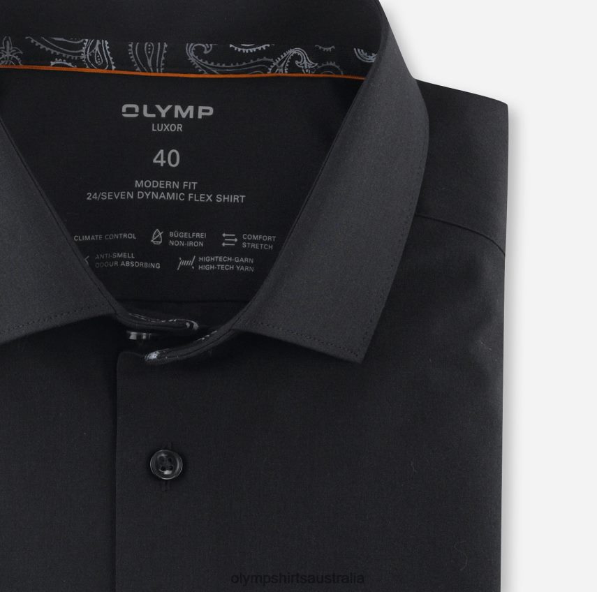 Clothing AU OLYMP Luxor 24/Seven Modern Fit, Business Shirt, Modern Kent, Black T8882J1329