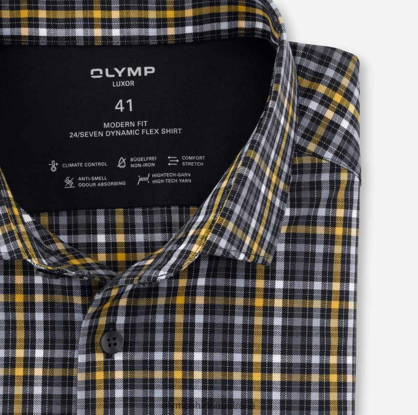 Clothing AU OLYMP Luxor 24/Seven Modern Fit, Business Shirt, Modern Kent, Black T8882J1370