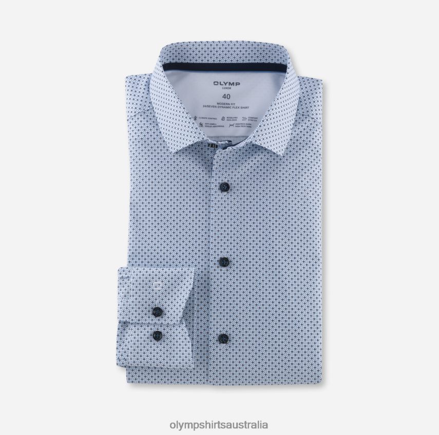 Clothing AU OLYMP Luxor 24/Seven Modern Fit, Business Shirt, Modern Kent, Bleu T8882J1312