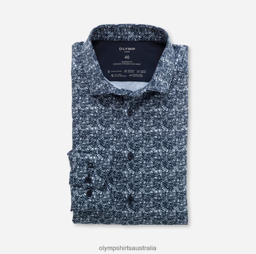 Clothing AU OLYMP Luxor 24/Seven Modern Fit, Business Shirt, Modern Kent, Bleu T8882J1369