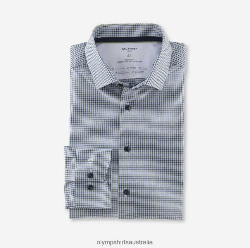 Clothing AU OLYMP Luxor 24/Seven Modern Fit, Business Shirt, Modern Kent, Lime T8882J1184