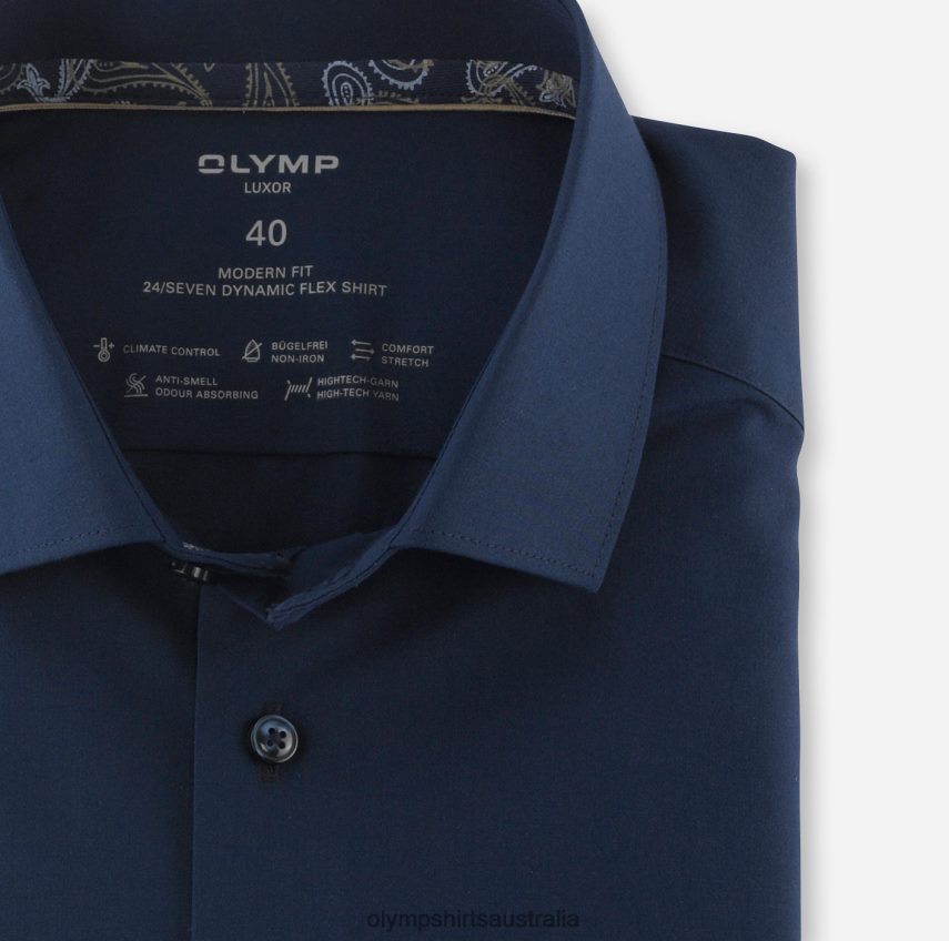Clothing AU OLYMP Luxor 24/Seven Modern Fit, Business Shirt, Modern Kent, Marine T8882J1320