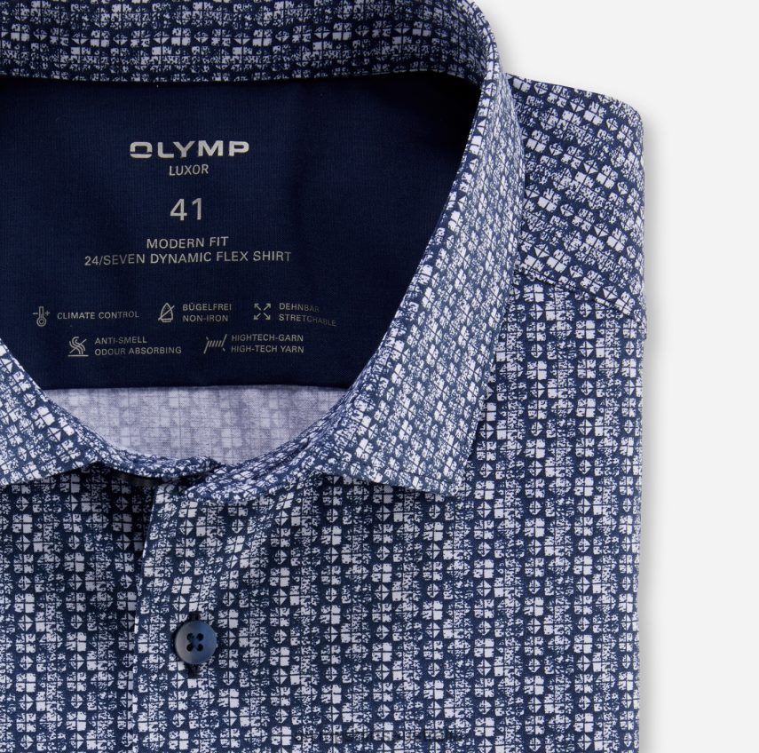 Clothing AU OLYMP Luxor 24/Seven Modern Fit, Business Shirt, Modern Kent, Marine T8882J925