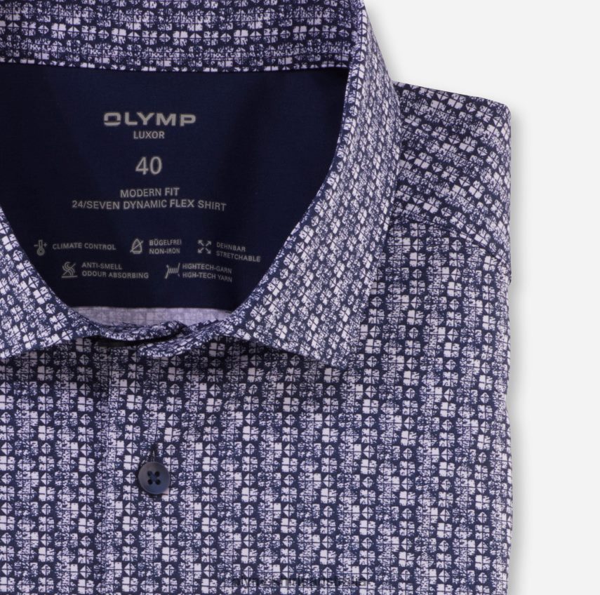 Clothing AU OLYMP Luxor 24/Seven Modern Fit, Business Shirt, Modern Kent, Marine T8882J999