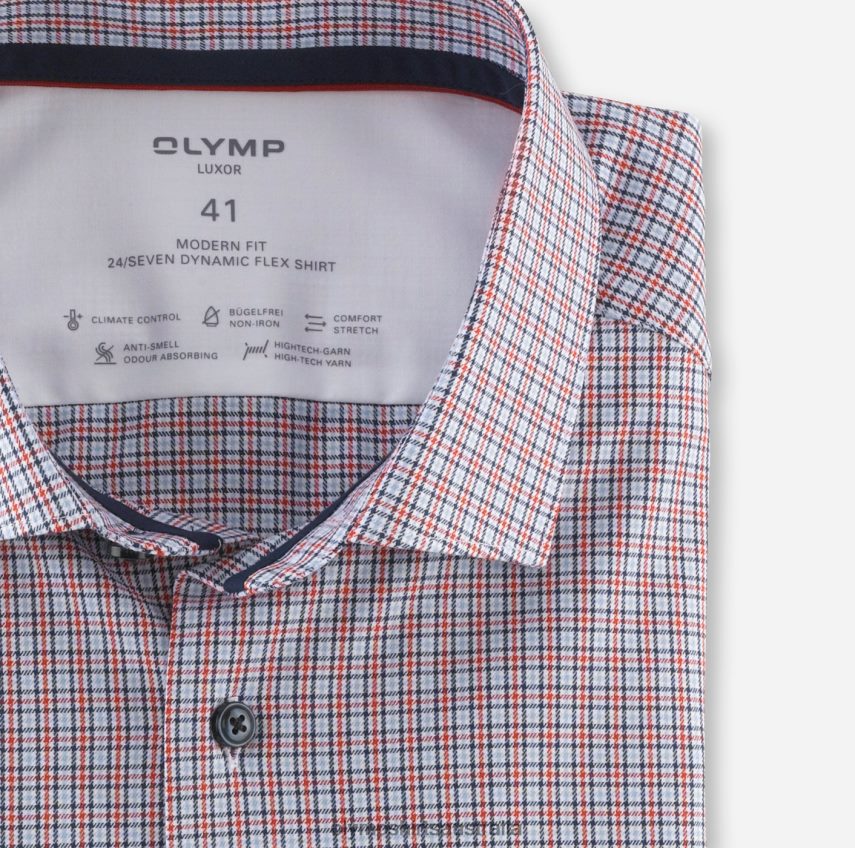 Clothing AU OLYMP Luxor 24/Seven Modern Fit, Business Shirt, Modern Kent, Red T8882J1203