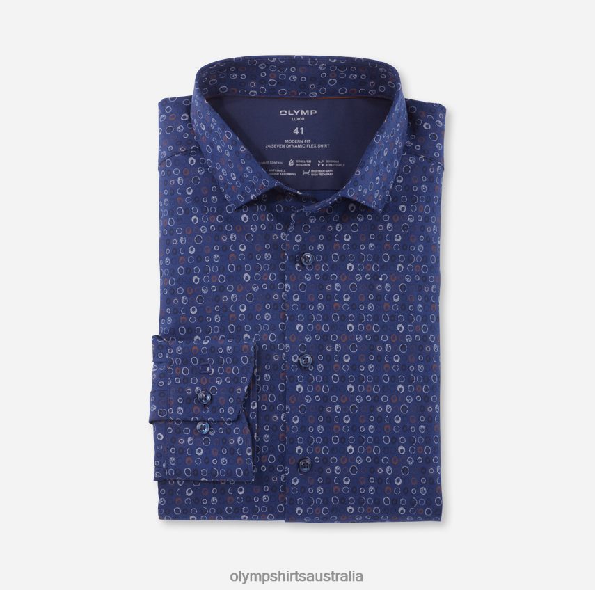 Clothing AU OLYMP Luxor 24/Seven Modern Fit, Business Shirt, Modern Kent, Reddish Brown T8882J1288