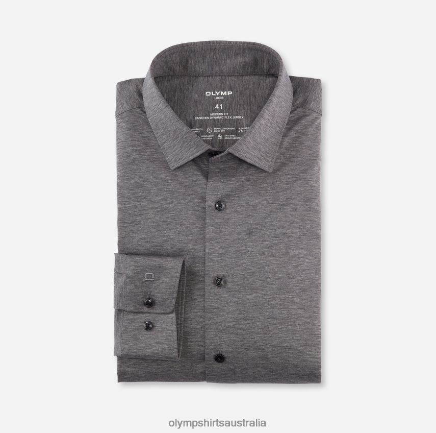 Clothing AU OLYMP Luxor 24/Seven Modern Fit, Business Shirt, New Kent, Anthracite T8882J1012