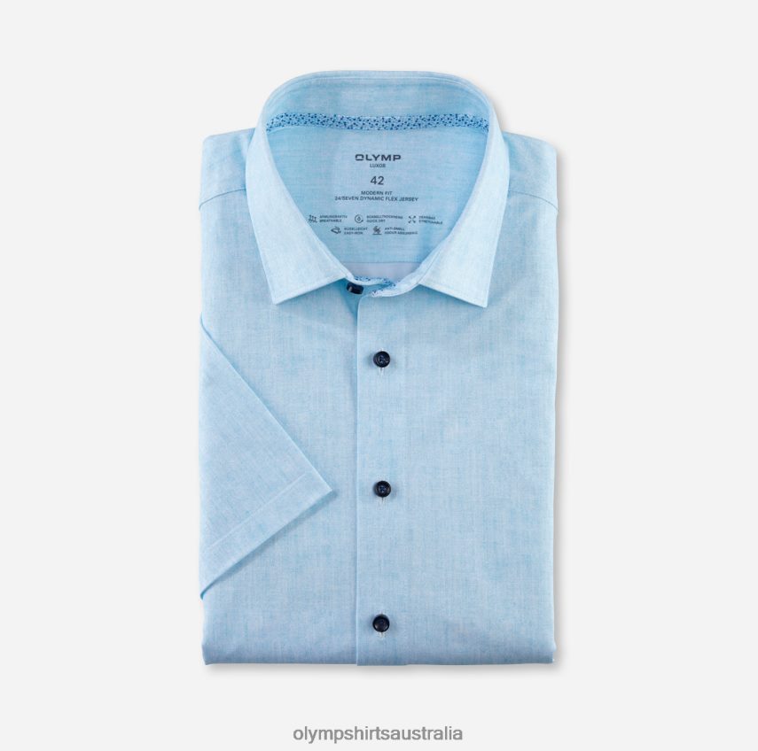 Clothing AU OLYMP Luxor 24/Seven Modern Fit, Business Shirt, New Kent, Aqua T8882J1234