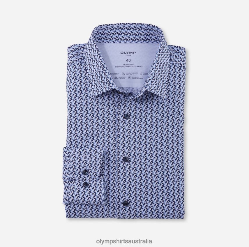 Clothing AU OLYMP Luxor 24/Seven Modern Fit, Business Shirt, New Kent, Bleu T8882J1101