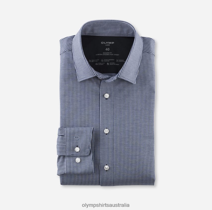 Clothing AU OLYMP Luxor 24/Seven Modern Fit, Business Shirt, New Kent, Marine T8882J1299