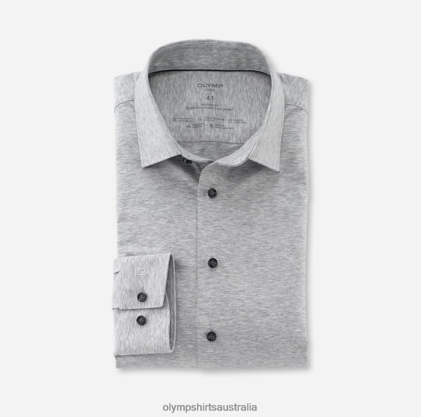 Clothing AU OLYMP Luxor 24/Seven Modern Fit, Business Shirt, New Kent, Silver Grey T8882J986