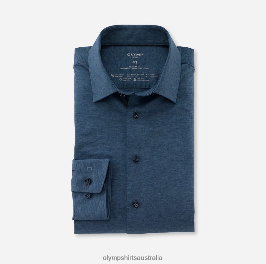 Clothing AU OLYMP Luxor 24/Seven Modern Fit, Business Shirt, New Kent, Smoke Blue T8882J975