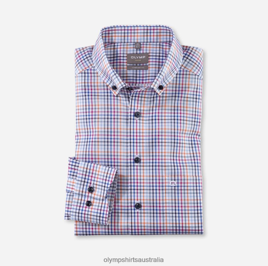 Clothing AU OLYMP Luxor Comfort Fit, Business Shirt, Button-Down, Orange T8882J1498