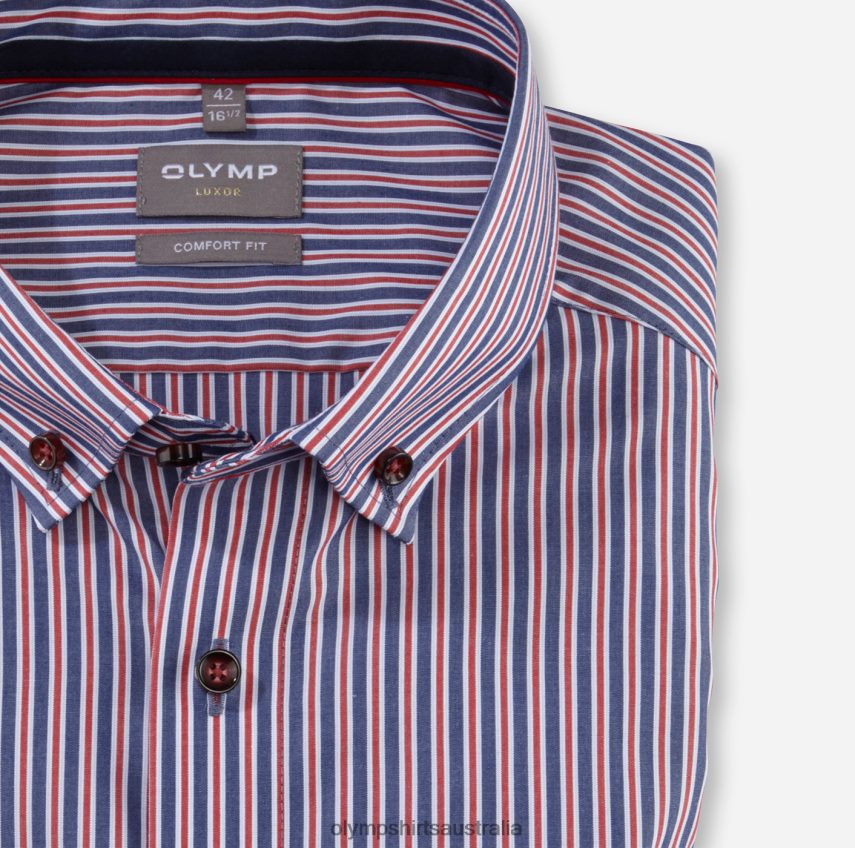 Clothing AU OLYMP Luxor Comfort Fit, Business Shirt, Button-Down, Red T8882J1625