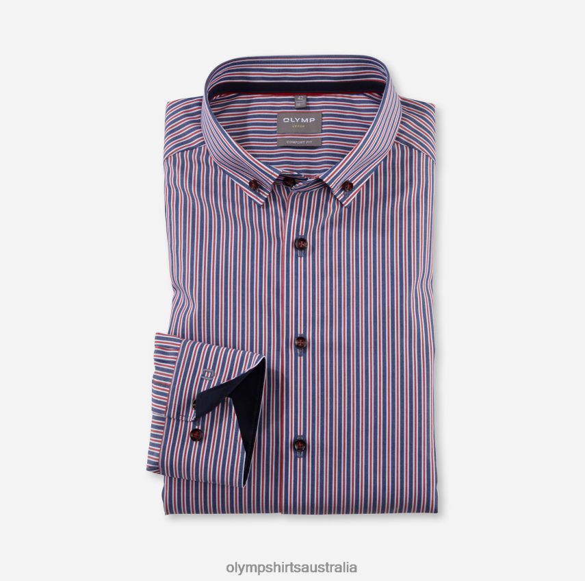 Clothing AU OLYMP Luxor Comfort Fit, Business Shirt, Button-Down, Red T8882J1638