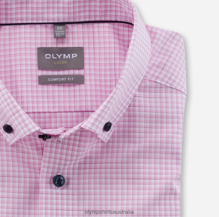 Clothing AU OLYMP Luxor Comfort Fit, Business Shirt, Button-Down, Rose T8882J1552