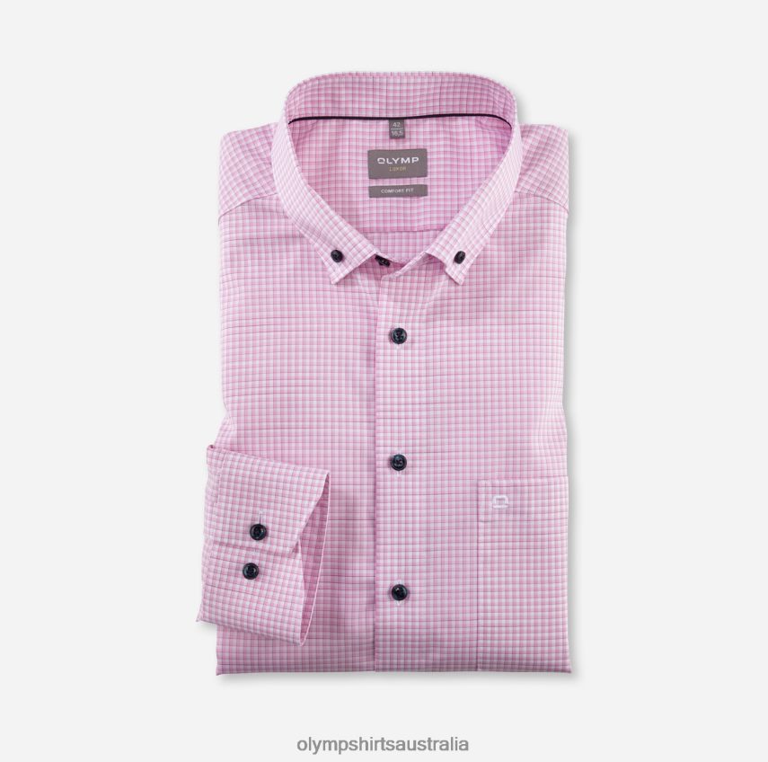 Clothing AU OLYMP Luxor Comfort Fit, Business Shirt, Button-Down, Rose T8882J1637
