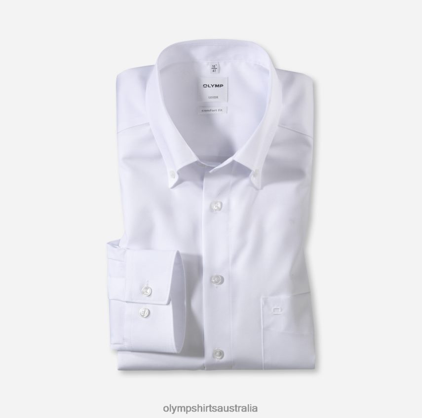 Clothing AU OLYMP Luxor Comfort Fit, Business Shirt, Button-Down, White T8882J1678