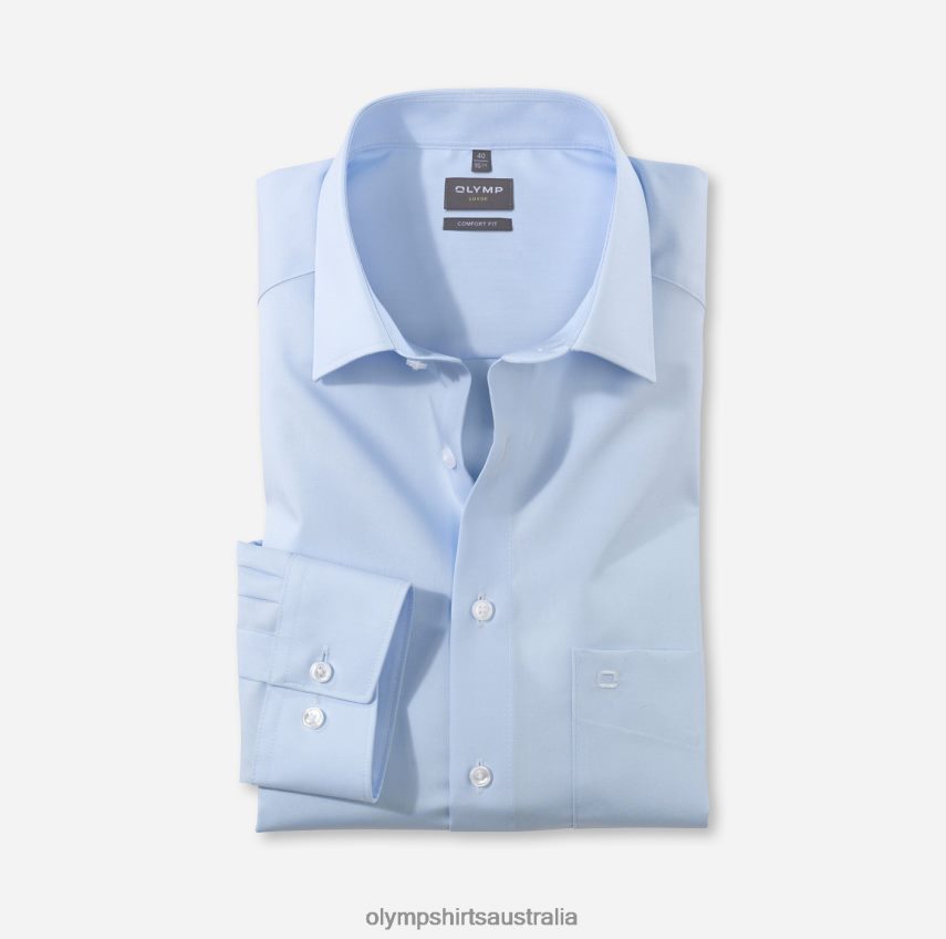 Clothing AU OLYMP Luxor Comfort Fit, Business Shirt, Extra Short Sleeve, New Kent, Blue T8882J1707