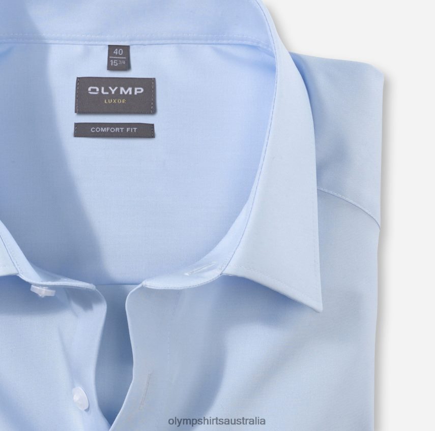 Clothing AU OLYMP Luxor Comfort Fit, Business Shirt, Extra Short Sleeve, New Kent, Blue T8882J1707