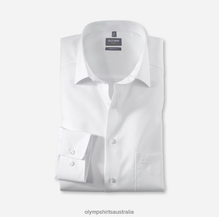 Clothing AU OLYMP Luxor Comfort Fit, Business Shirt, Extra Short Sleeve, New Kent, White T8882J1706